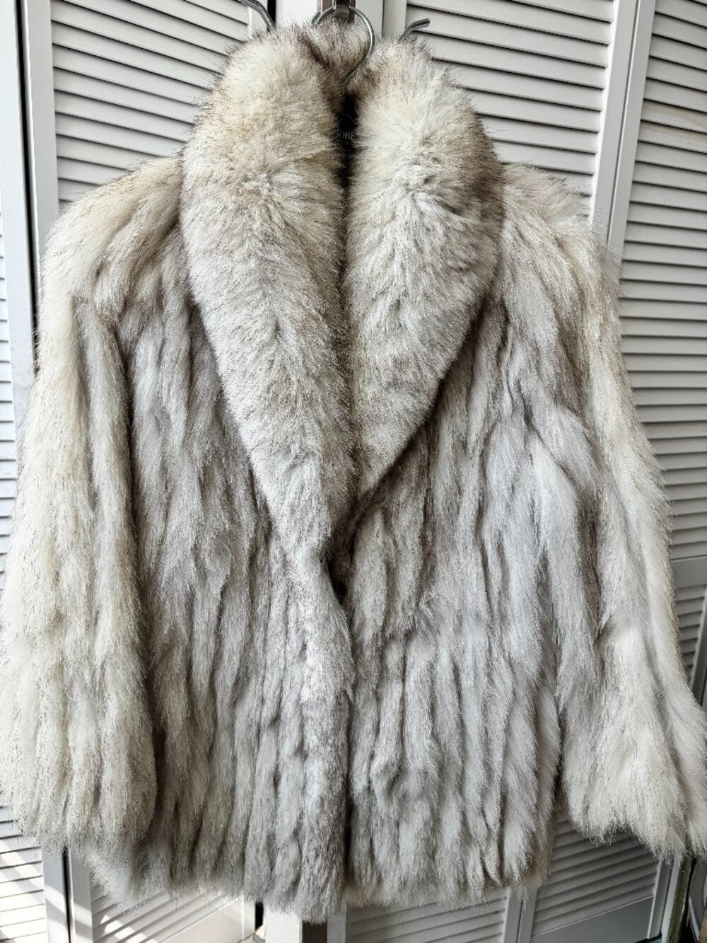 vintage Saga Fox silver-grey blue fox fur jacket